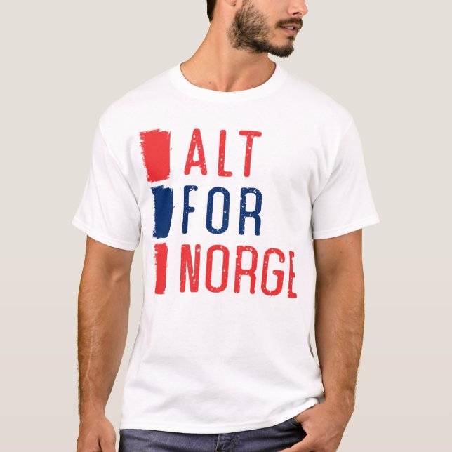 Alt para la camiseta noruega del lema de Norge (Anverso)