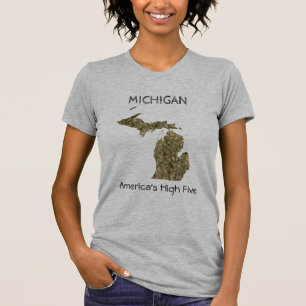 Alta camiseta cinco de Michigan - de América