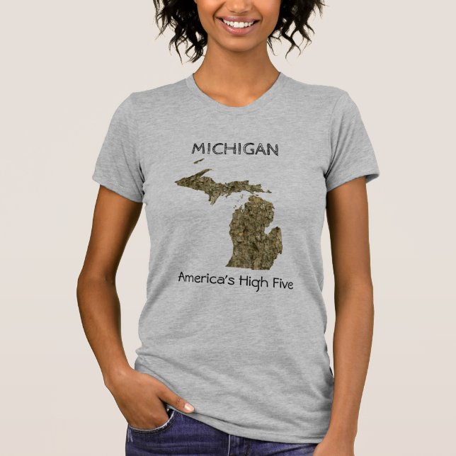 Alta camiseta cinco de Michigan - de América (Anverso)
