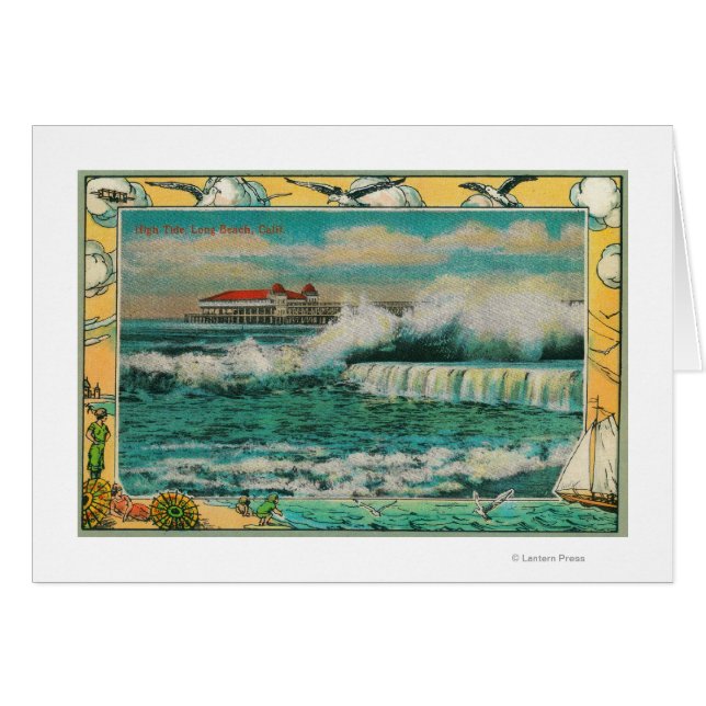 Alta marea en Long Beach, California (Anverso (Horizontal))