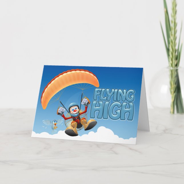 Alta tarjeta de Paramotor que vuela (Anverso)