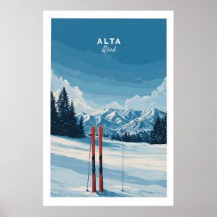Alta Utah Esquís en Impresión de Nieve - Resorte E