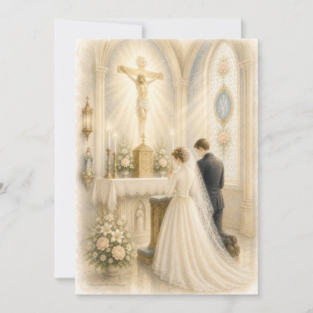 Altar Católico Vintage para Bodas Devoción Mariana (Anverso)