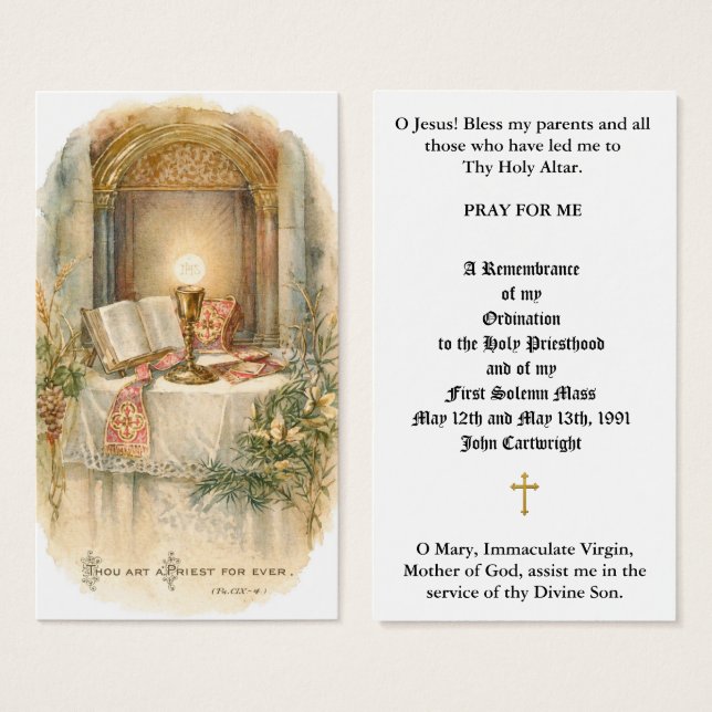Altar de Ordenación de Sacerdotes Eucaristía Plega (Anverso y reverso)