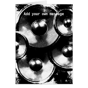 Altavoces de música en blanco y negro