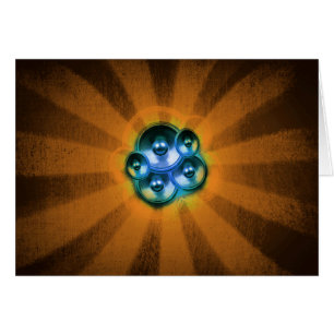 Altavoces de música y explosión de sol naranja