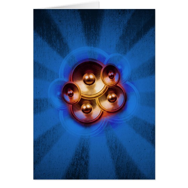 Altavoces de música y explosión solar azul (Frente)