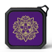 Altavoz Bluetooth Mandala morado y amarillo