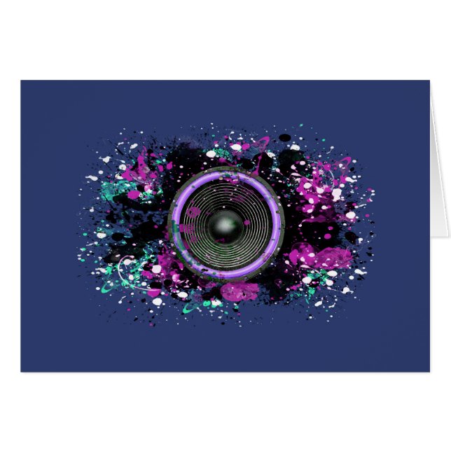 Altavoz musical y pintura salpicada (Anverso (Horizontal))