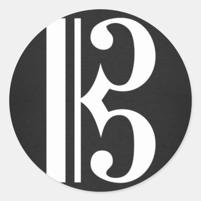 Alto Clef en Pegatina negro (Anverso)