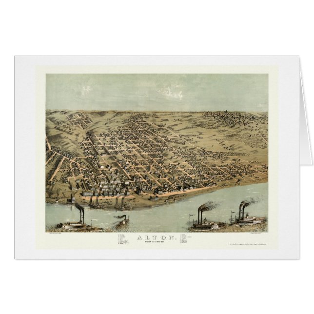 Alton, mapa panorámico de IL - 1867 (Anverso (Horizontal))