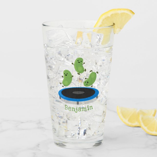 Alubias verdes graciosas y lindas en el personaliz (Reverso (hielo))