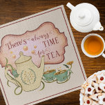 Always Time for Tea Vintage Square Puzzle<br><div class="desc">Fun puzzle - just in time for game night - of a vintage tea set and the words: "Always time for tea" in a cool font.</div>