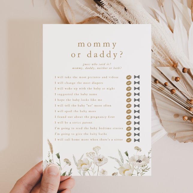 ALYSSA Adivina quién es la tarjeta de juego de Bab (ALYSSA Guess Who Mommy Daddy Baby Shower Game Card)