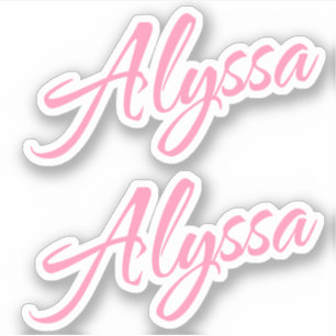 Alyssa Nombre decorativo en Pegatina rosa x2