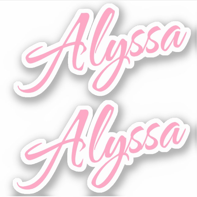 Alyssa Nombre decorativo en Pegatina rosa x2 (Anverso)