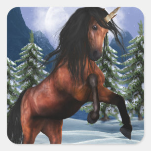 Alzar a los pegatinas del unicornio de la castaña