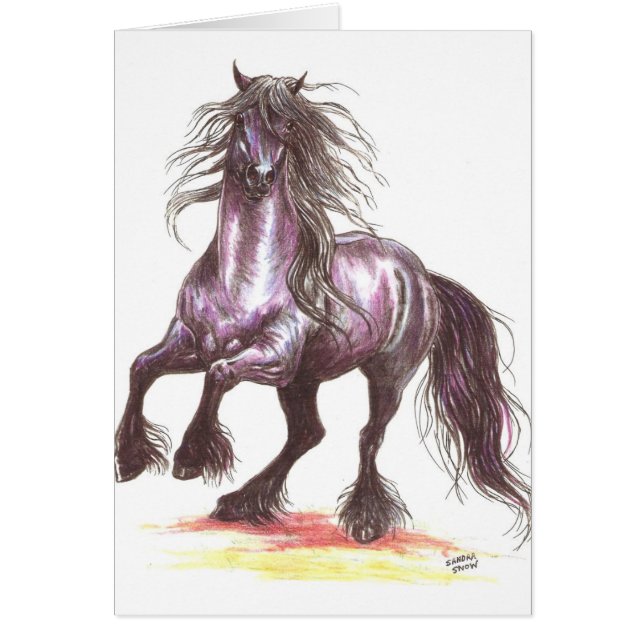 Alzar el caballo frisio (Frente)
