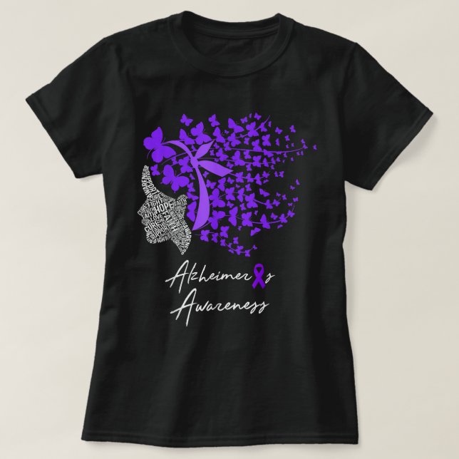 Alzheimer Camisa de Concienciación Alzheimers Purp (Diseño del anverso)