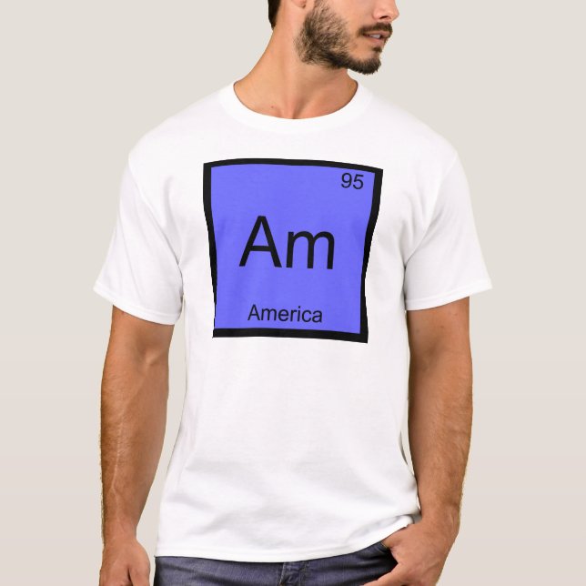 Am - América Camiseta Símbolo Elemento Química Div (Anverso)
