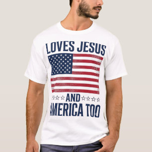 Ama a Jesús y a América también Camiseta Cristiana