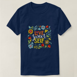 Ama a ti mismo Impresa camisetas de hombres de azu