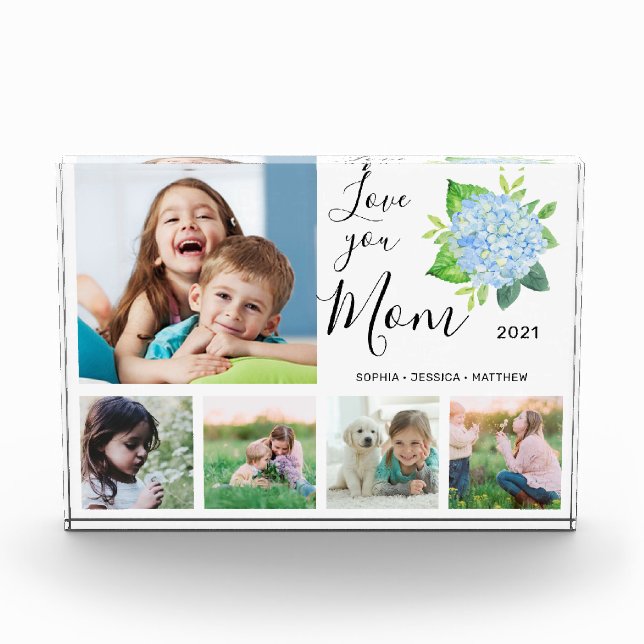 Ama a tu madre Collage de fotos familiar Hydrangea (Anverso)