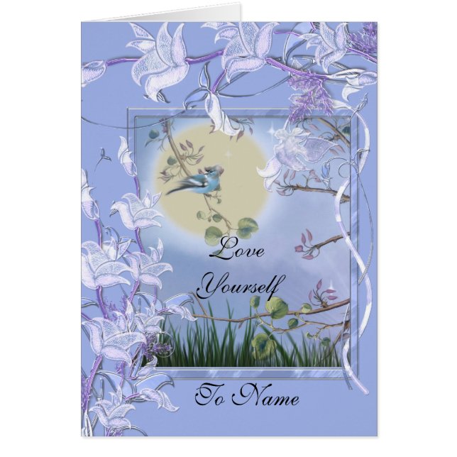 Ama de tarjeta a ti mismo azul (Frente)