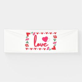 Ama el Día de San Valentín 2.5x8 pancarta de vinil