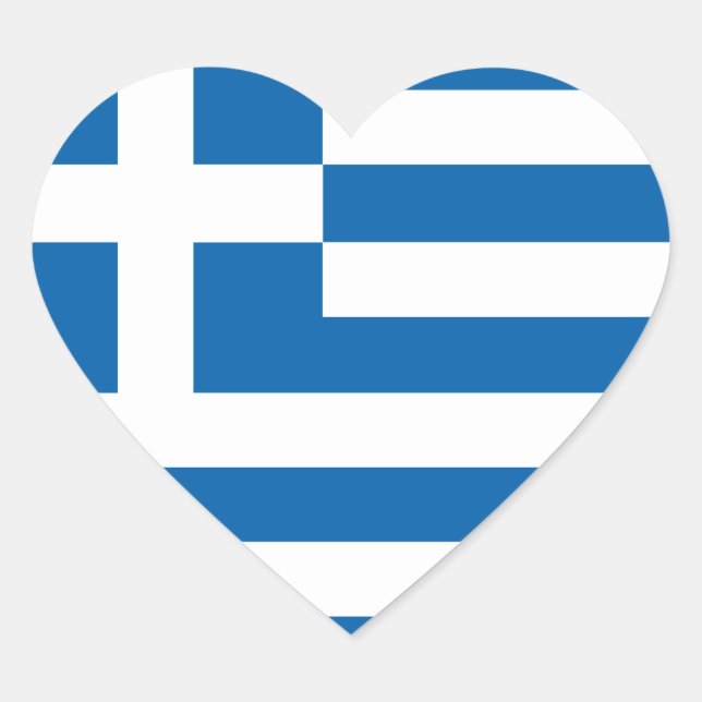 Ama la bandera de Grecia, Pegatina de arte del cor (Anverso)