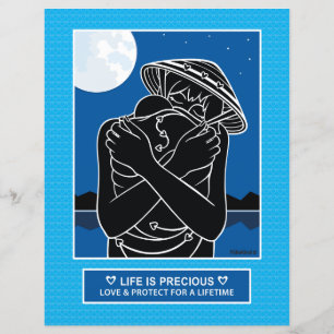 Ama & Protege Hoja plana de papel 8.5"x11"