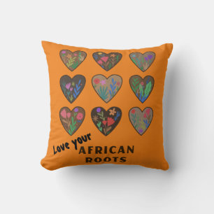 Ama tu Cojín decorativo de raíces africanas