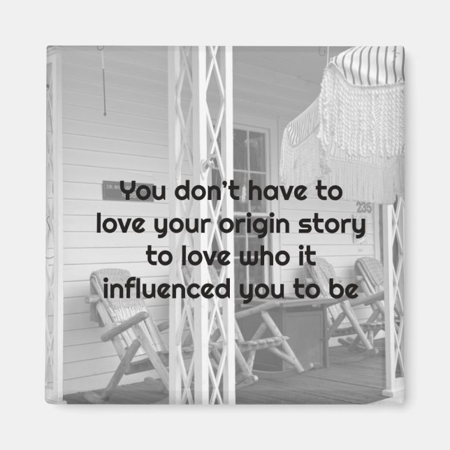 Ama tu mismo imán de vibraciones retro en blanco y (Frente)