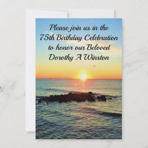 AMABLE INVITACIÓN DE CUMPLEAÑOS 75 DE SUNRISE
