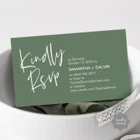 Amablemente responda Invitación de Boda Minimalist