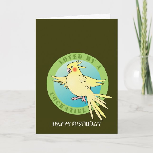 Amado por una tarjeta de cumpleaños del pájaro del (Anverso)