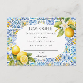 Amalfi Coast Italia Diaper Raffle Invitación Inser