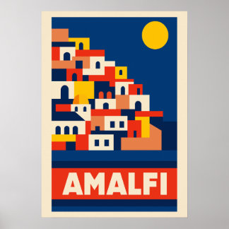 Amalfi Italia Póster de viaje vintage Retro coster