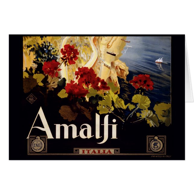 Amalfi Italia Viaje Afiche Arte Gráfico (Anverso (Horizontal))