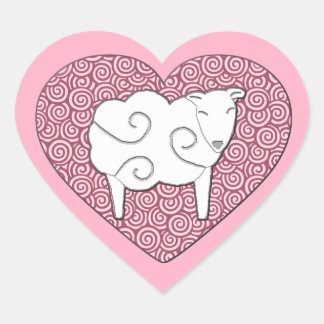 Amamos A Ewe Love You Pink Heart Pegatinas