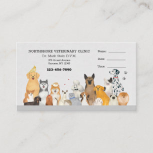 Amamos a los Mascotas las tarjetas de cita veterin