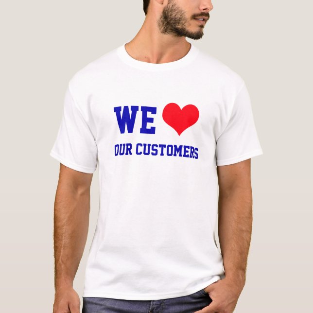 Amamos A Nuestros Clientes Camiseta Básica (Anverso)