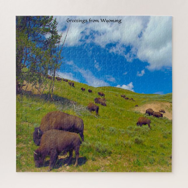 Amamos Bison Wyoming. Rompecabezas (Vertical)