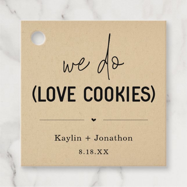 Amamos Cookies Etiqueta de Favor de Boda (Anverso)