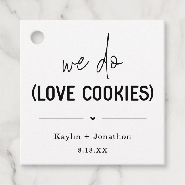 Amamos Cookies Etiqueta de Favor de Boda (Anverso)