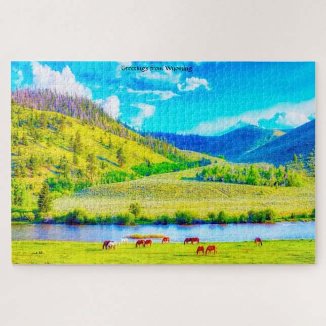 Amamos el rompecabezas de Wyoming Jigsaw (Horizontal)