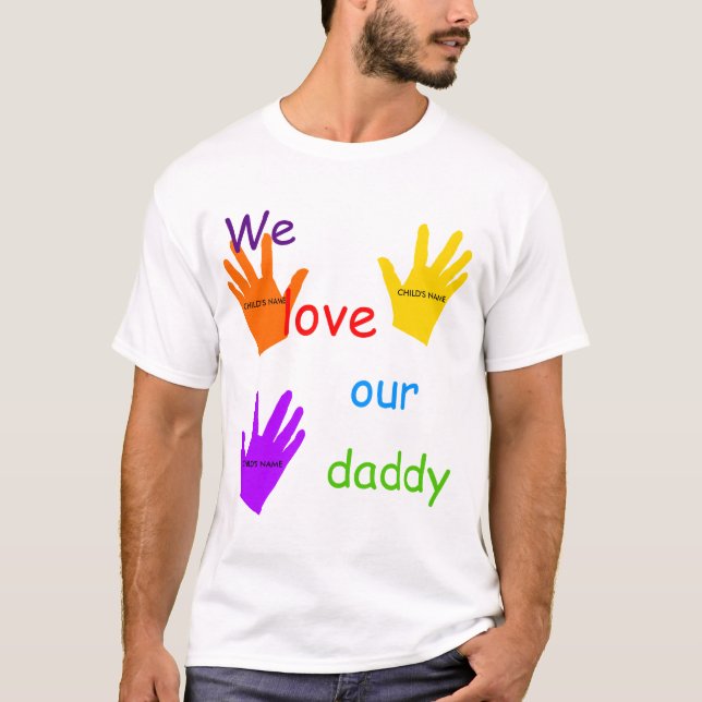 Amamos nuestra camiseta del papá (3 niños) (Anverso)