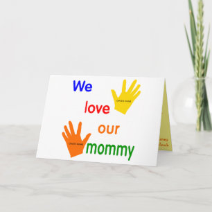 Amamos Nuestra Mami (2 Niños) Plantilla De Tarjeta