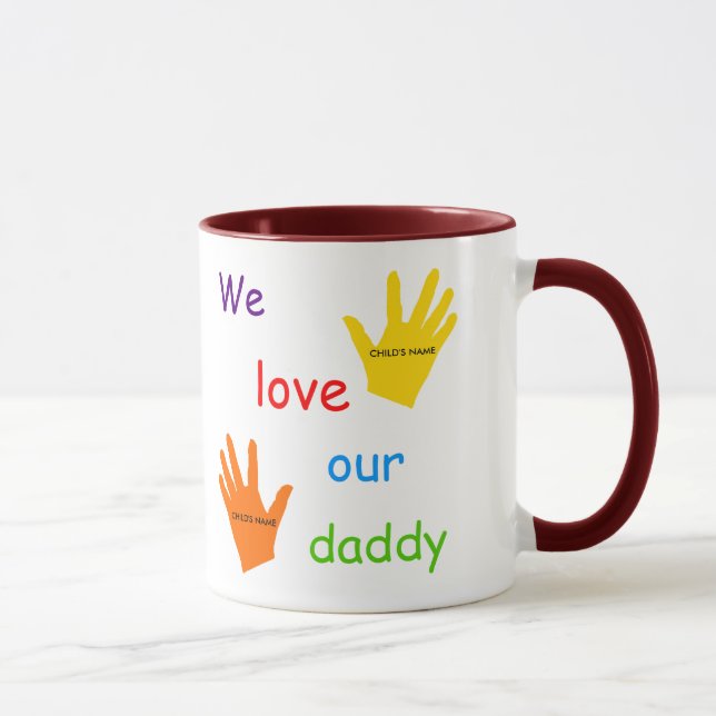 Amamos nuestra taza 2-Image del papá (2 niños) (Derecha)