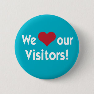 Amamos nuestro botón del corazón de los visitant
